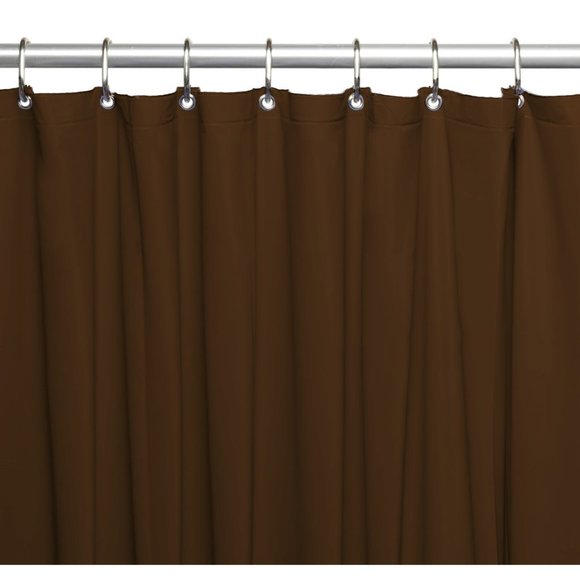 Dark Brown faux suede shower curtain - Picture 1 of 5